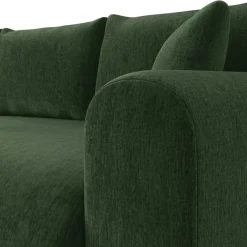 Divano letto angolare reversibile 4 posti 285x188cm con contenitore imbottito tessuto verde Soft