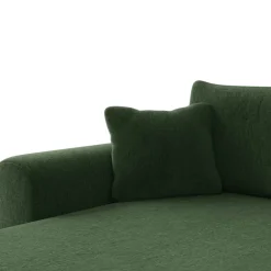 Divano letto angolare reversibile 4 posti 285x188cm con contenitore imbottito tessuto verde Soft