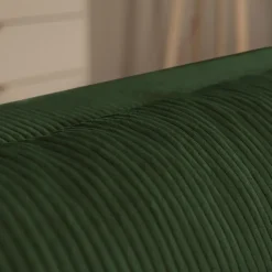 Divano letto angolare reversibile 4 posti 285x188cm con contenitore tessuto velluto a coste verde Soft