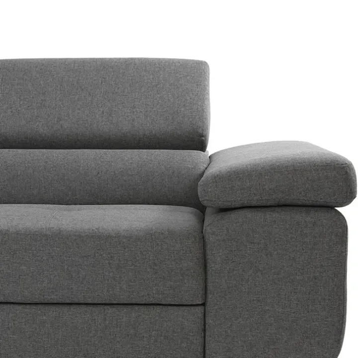 Divano letto angolare sinistra imbottito 274x203cm grigio Bormio