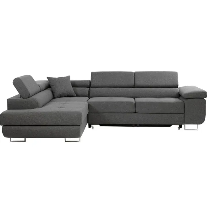 Divano letto angolare sinistra imbottito 274x203cm grigio Bormio