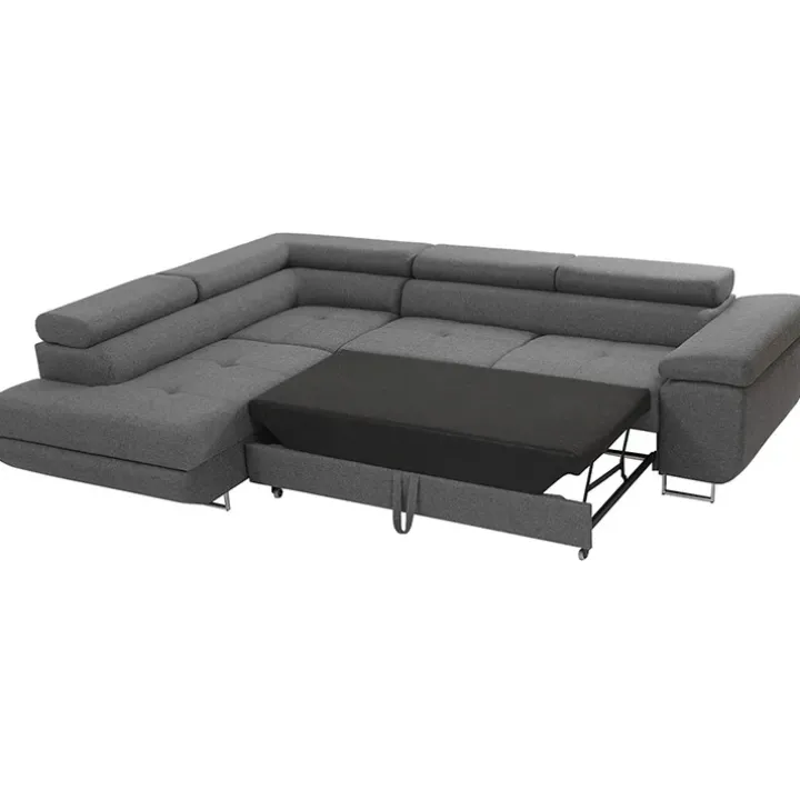 Divano letto angolare sinistra imbottito 274x203cm grigio Bormio