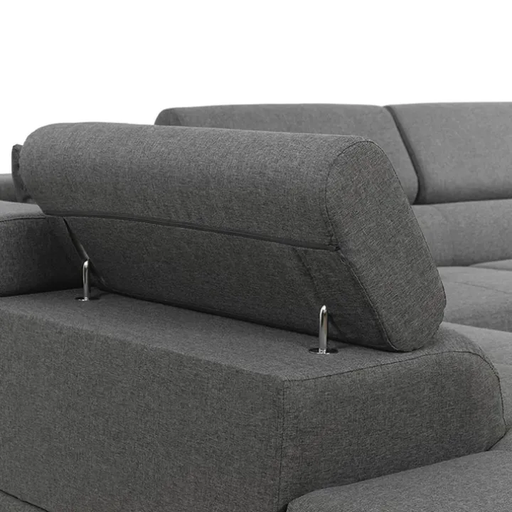 Divano letto angolare sinistra imbottito 274x203cm grigio Bormio
