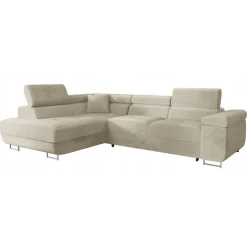 Divano letto angolare sinistra imbottito 274x203cm beige Bormio