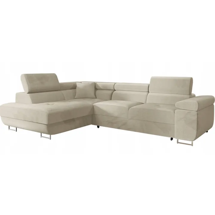 Divano letto angolare sinistra imbottito 274x203cm beige Bormio