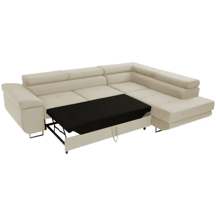 Divano letto angolare sinistra imbottito 274x203cm beige Bormio