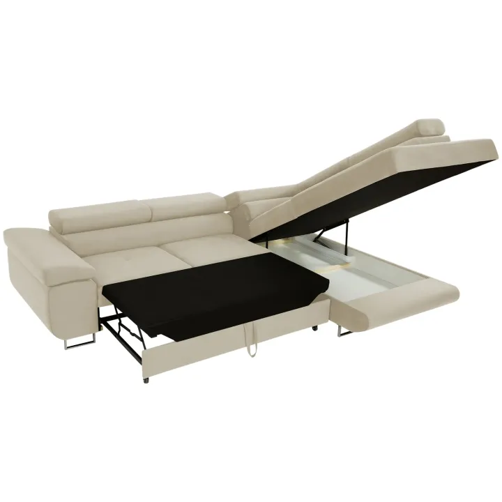 Divano letto angolare sinistra imbottito 274x203cm beige Bormio