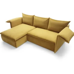Divano letto angolare sinistro 3 posti 230x166cm tessuto giallo senape Easeful