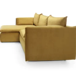 Divano letto angolare sinistro 3 posti 230x166cm tessuto giallo senape Easeful