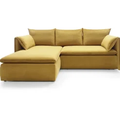 Divano letto angolare sinistro 3 posti 230x166cm tessuto giallo senape Easeful