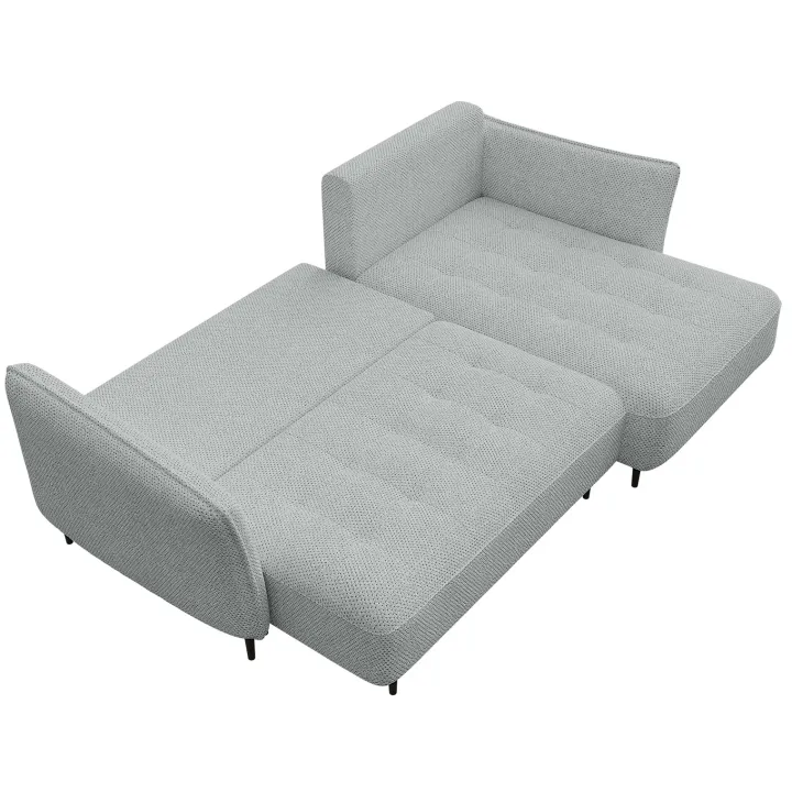 Divano letto angolare sinistro 3 posti 276x158cm tessuto grigio Angle