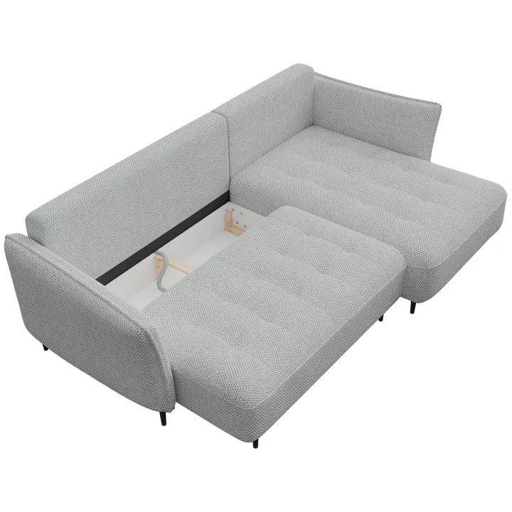 Divano letto angolare sinistro 3 posti 276x158cm tessuto grigio Angle