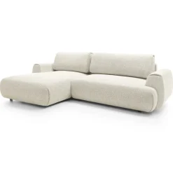 Divano letto angolare sinistra 3 posti 270x167cm tessuto bianco Cloudify
