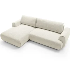 Divano letto angolare sinistra 3 posti 270x167cm tessuto bianco Cloudify