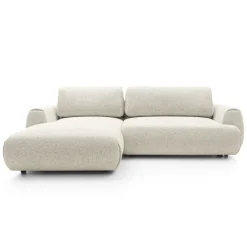 Divano letto angolare sinistra 3 posti 270x167cm tessuto bianco Cloudify