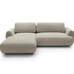 Divano letto angolare sinistra 3 posti 270x167cm tessuto beige Cloudify