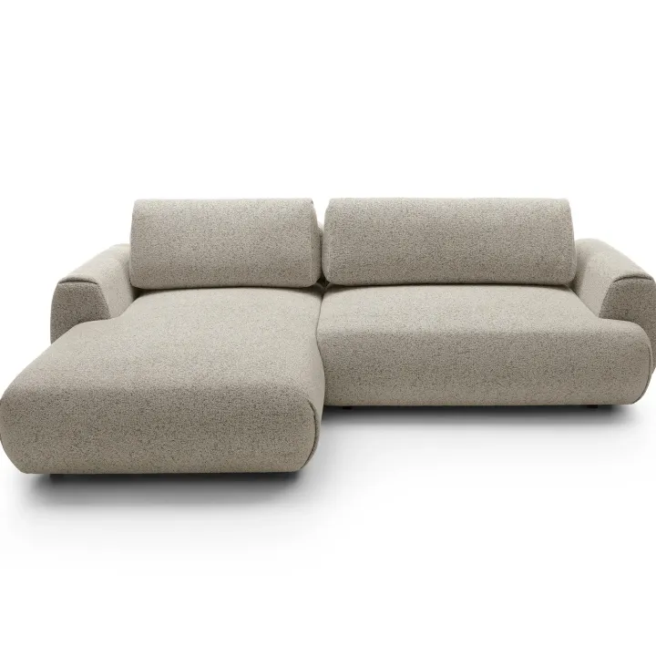 Divano letto angolare sinistra 3 posti 270x167cm tessuto beige Cloudify