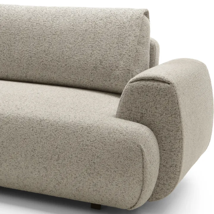 Divano letto angolare sinistra 3 posti 270x167cm tessuto beige Cloudify