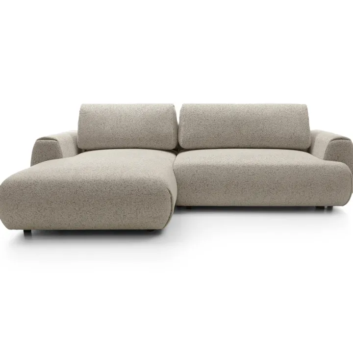 Divano letto angolare sinistra 3 posti 270x167cm tessuto beige Cloudify