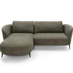 Divano letto angolare sinistra 3 posti 260x180cm tessuto bouclè verde Repose