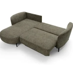 Divano letto angolare sinistra 3 posti 260x180cm tessuto bouclè verde Repose