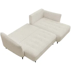 Divano letto angolare sinistro 3 posti 276x158cm tessuto beige Angle