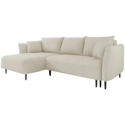 Divano letto angolare sinistro 3 posti 276x158cm tessuto beige Angle