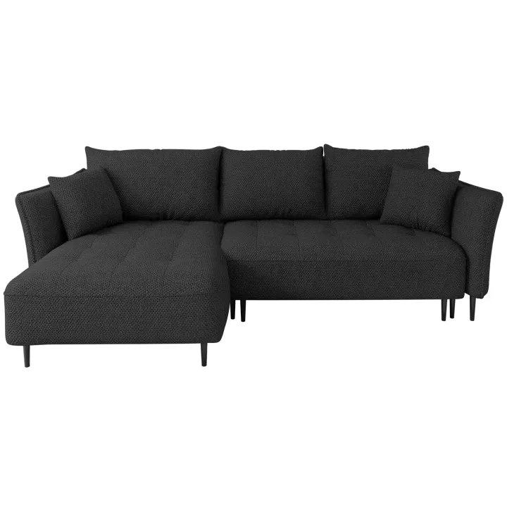 Divano letto angolare sinistro 3 posti 276x158cm tessuto grigio antracite Angle