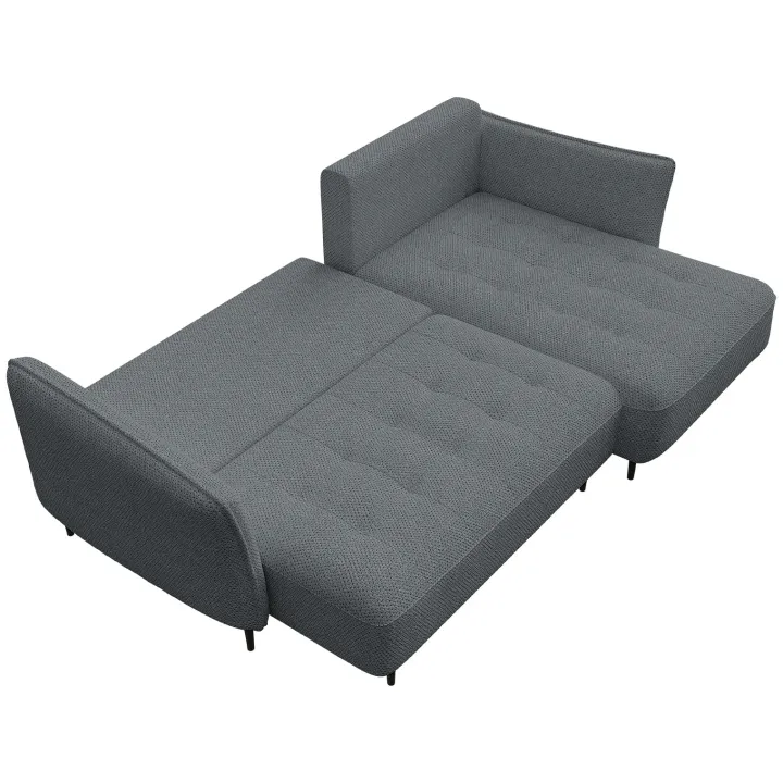 Divano letto angolare sinistro 3 posti 276x158cm tessuto grigio scuro Angle