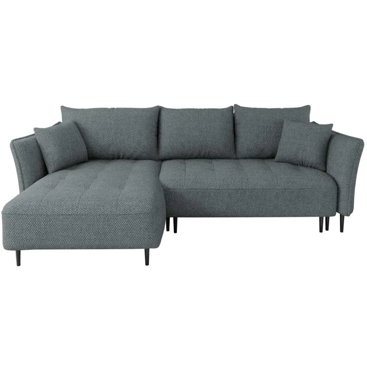 Divano letto angolare sinistro 3 posti 276x158cm tessuto grigio scuro Angle