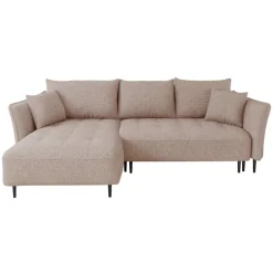 Divano letto angolare sinistro 3 posti 276x158cm tessuto rosa Angle