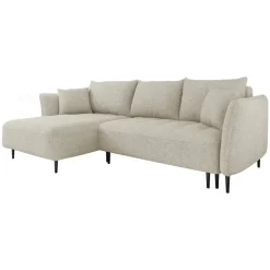 Divano letto angolare sinistro 3 posti 276x158cm tessuto tortora Angle