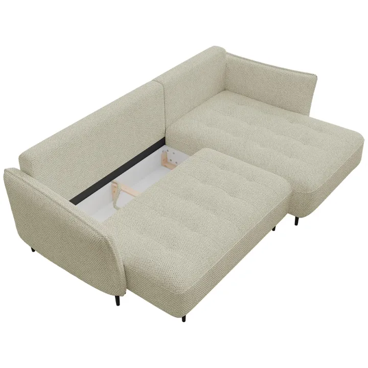 Divano letto angolare sinistro 3 posti 276x158cm tessuto tortora Angle