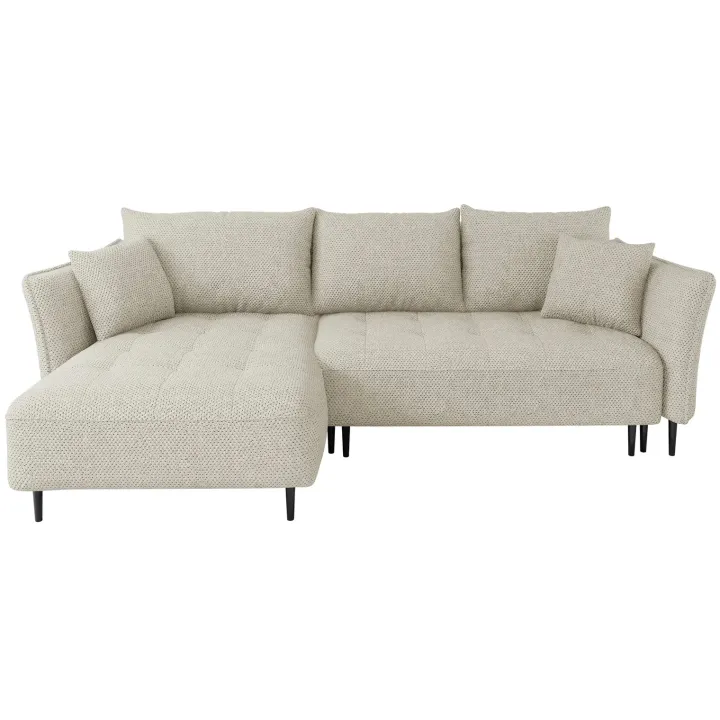 Divano letto angolare sinistro 3 posti 276x158cm tessuto tortora Angle