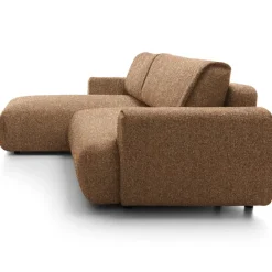 Divano letto angolare sinistra 3 posti 270x167cm tessuto arancio Cloudify