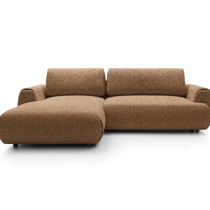 Divano letto angolare sinistra 3 posti 270x167cm tessuto arancio Cloudify