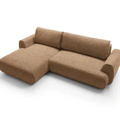 Divano letto angolare sinistra 3 posti 270x167cm tessuto arancio Cloudify