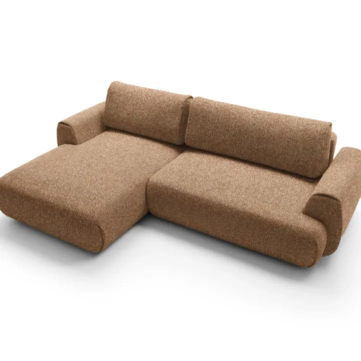 Divano letto angolare sinistra 3 posti 270x167cm tessuto arancio Cloudify