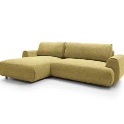 Divano letto angolare sinistra 3 posti 270x167cm tessuto giallo Cloudify