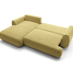 Divano letto angolare sinistra 3 posti 270x167cm tessuto giallo Cloudify