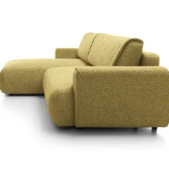 Divano letto angolare sinistra 3 posti 270x167cm tessuto giallo Cloudify