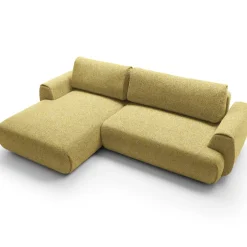 Divano letto angolare sinistra 3 posti 270x167cm tessuto giallo Cloudify