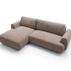 Divano letto angolare sinistra 3 posti 270x167cm tessuto rosa Cloudify