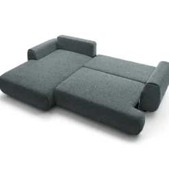 Divano letto angolare sinistra 3 posti 270x167cm tessuto antracite Cloudify