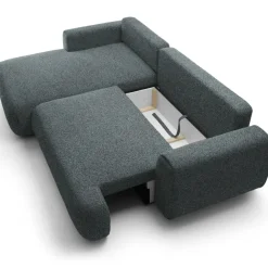 Divano letto angolare sinistra 3 posti 270x167cm tessuto antracite Cloudify