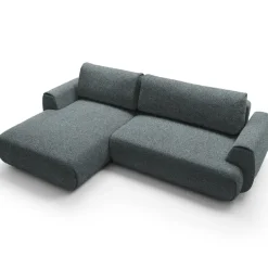 Divano letto angolare sinistra 3 posti 270x167cm tessuto antracite Cloudify