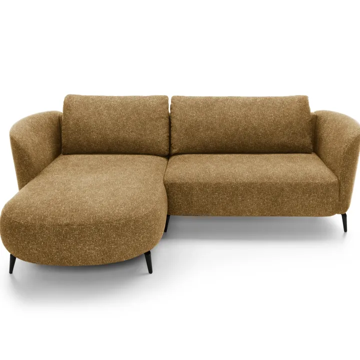 Divano letto angolare sinistra 3 posti 260x180cm tessuto bouclè beige scuro Repose