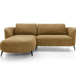Divano letto angolare sinistra 3 posti 260x180cm tessuto bouclè beige scuro Repose
