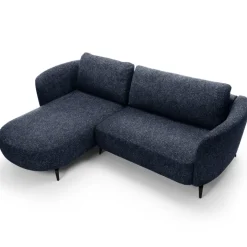 Divano letto angolare sinistra 3 posti 260x180cm tessuto bouclè blu Repose