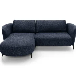 Divano letto angolare sinistra 3 posti 260x180cm tessuto bouclè blu Repose